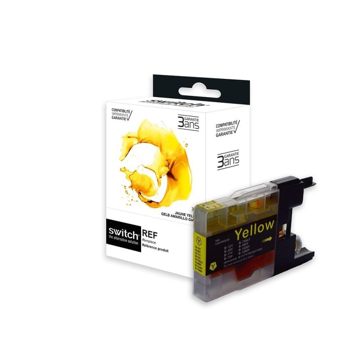 SWITCH Brother B1240XLY Cartouche compatible avec LC1220/1240/1280 - Jaune